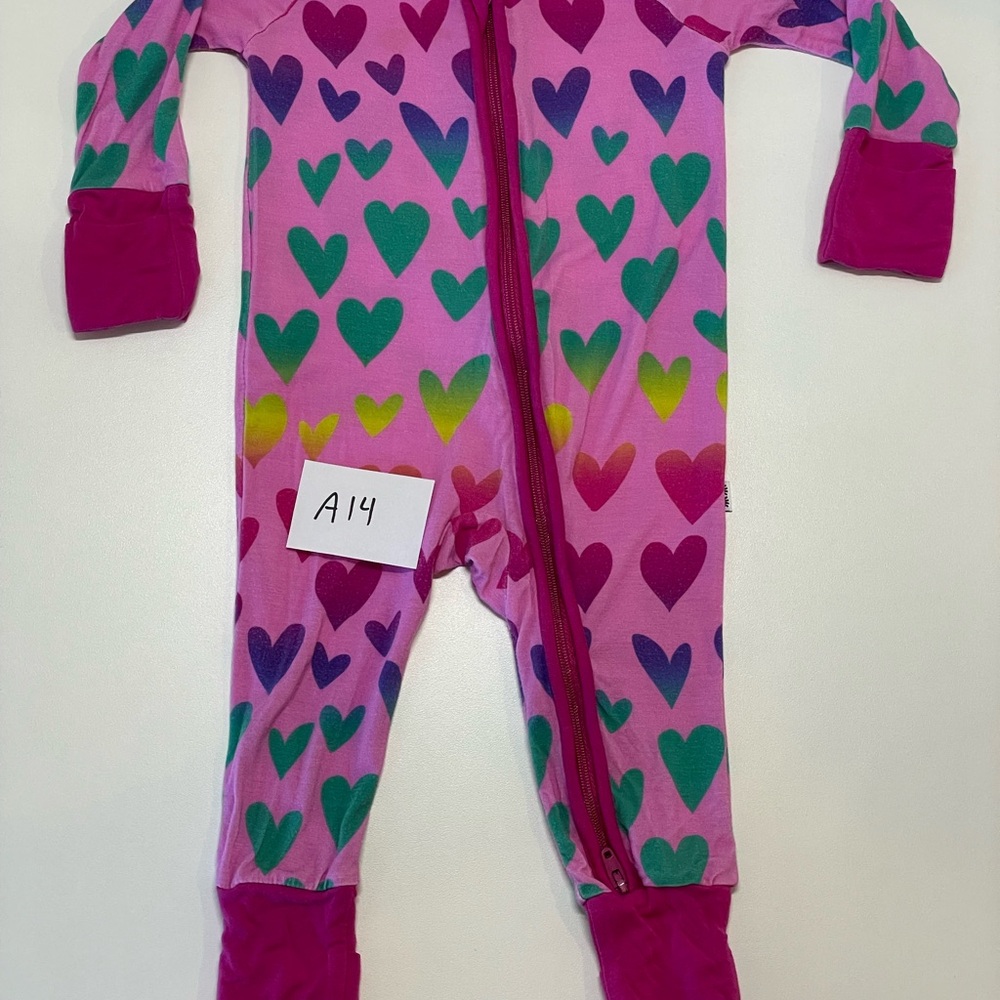 Little Sleepies ombré hearts zippy